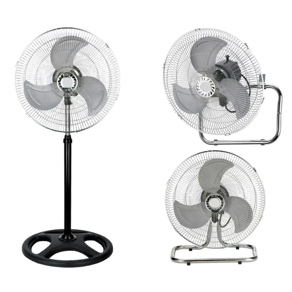 Вентилатор 3в1 SAPIR SP 1760 M18-3, 55W, 46 см, 3 скорости, На стойка/настолен/за стена, Спици, Черен/сребрист