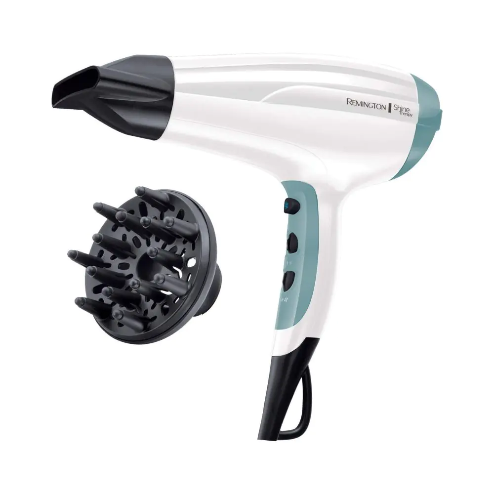 Сешоар Remington D5216, 2300W, Йонизираща функция, 2 скорости, 3 темп, Дифузер/концентратор, Бял, (35946389)