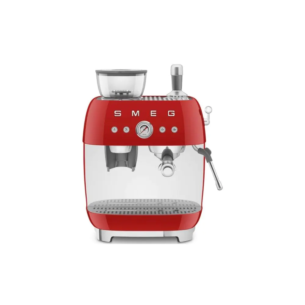 Кафемашина с интегрирана кафемелачка SMEG EGF03RDEU, 50s Style, еспресо, 15 бара, 1650W, (19988)