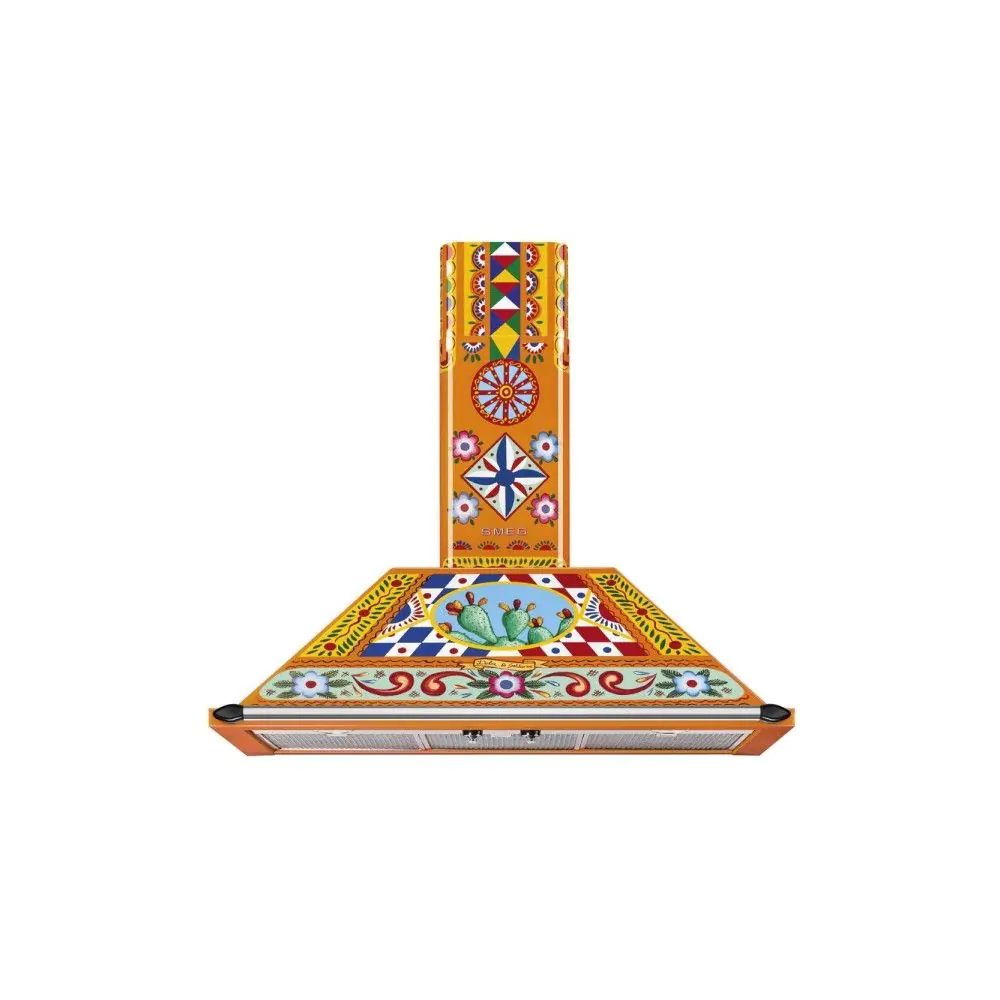 Аспиратор за монтаж на стена с дизайн на Dolce & Gabbana SMEG KT90DGC, СерияVictoria, 90 см, за монтаж на стена, (19520)
