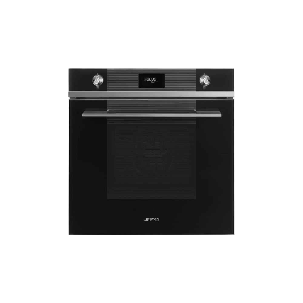 Фурна за вграждане SMEG SFP6101TVN1, Серия Linea, 70 литра, Пиролиза, инокс с черно стъкло, (19325)