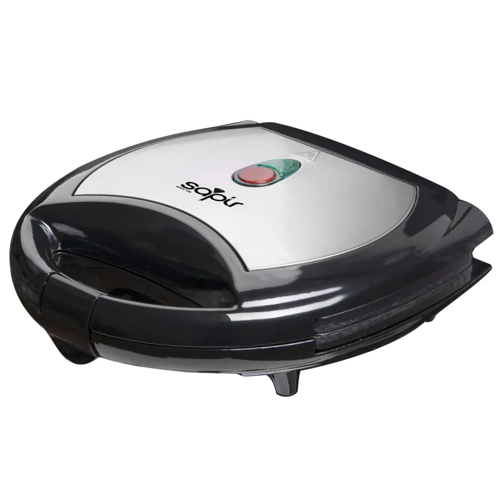 Тостер за сандвичи SAPIR SP 1442 AK, 750 W, Незалепващи грил плочи, Черен