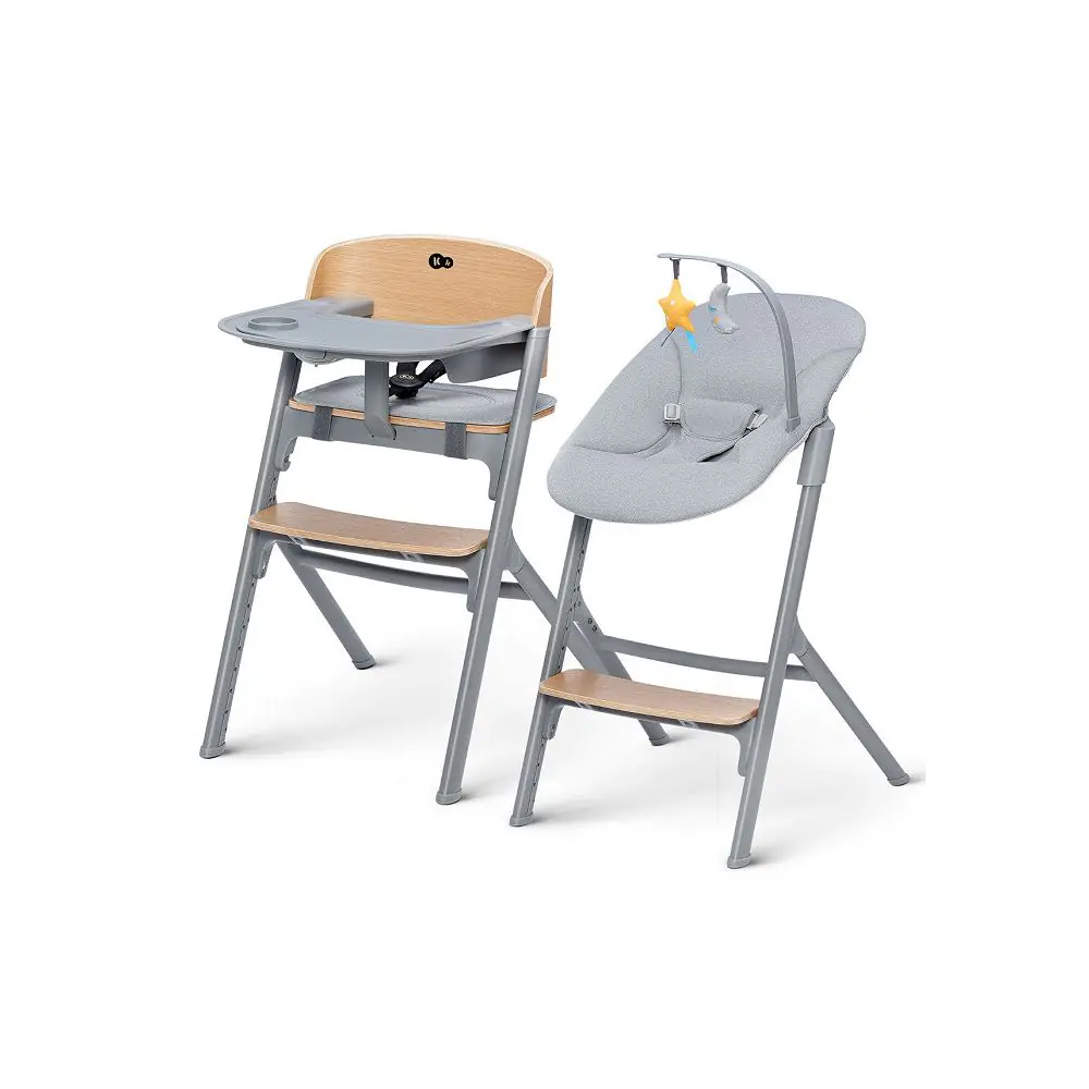 Столче за хранене KinderKraft LIVY+ шезлонг CALMEE, дърво, (15054)