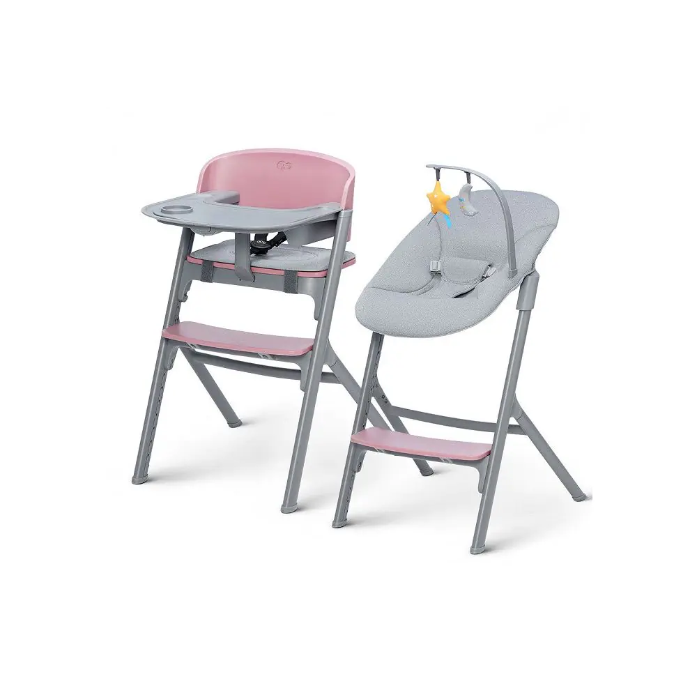 Столче за хранене KinderKraft LIVY + шезлонг CALMEE, розово, (15053)