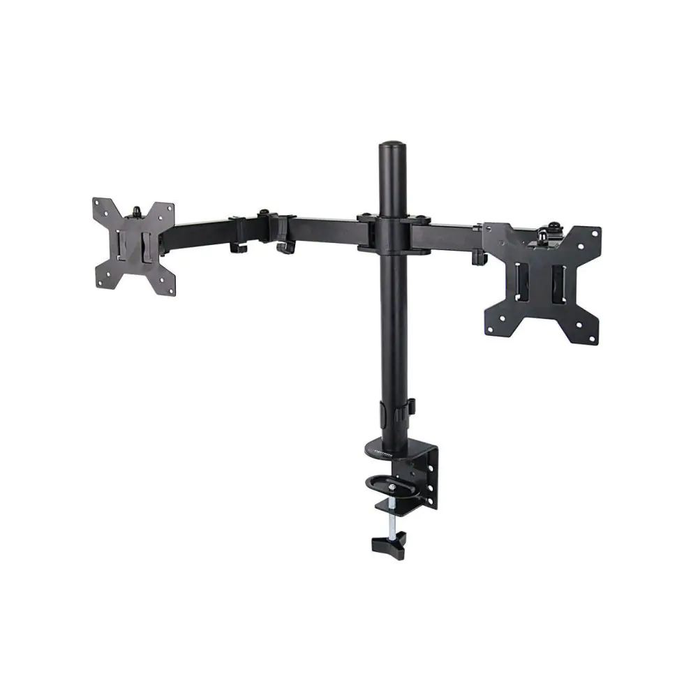 Стойка за монитор Esperanza ERW018, За 2 монитора, 10-27, VESA 75/100 mm, До 8 кг на рамо, Черен, (20748)