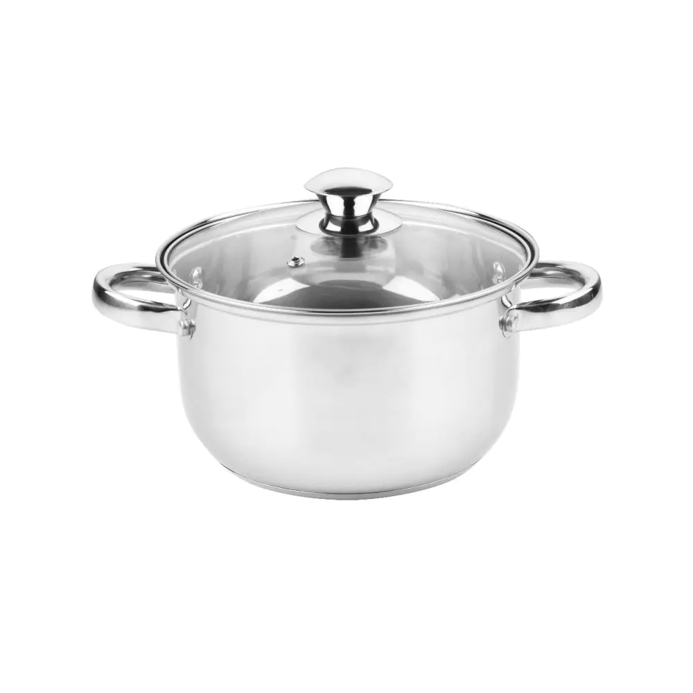 Тенджера Rosberg R51210O20, 3L, 20 см, Стъклен капак с отвор за пара, Инокс, (20192)