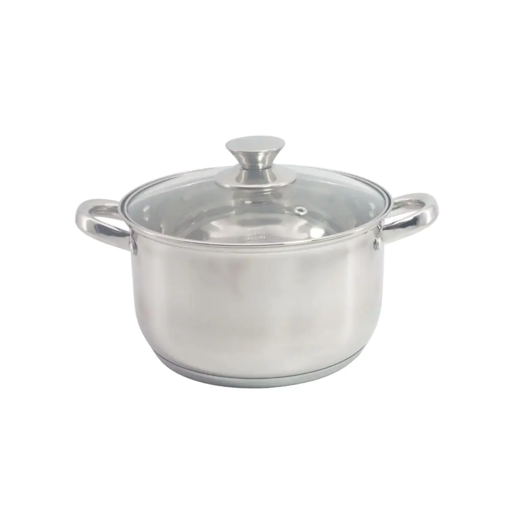 Тенджера с капак Rosberg R51210L20, 20 см, 3.4 л, Индукция, Инокс, (11266)