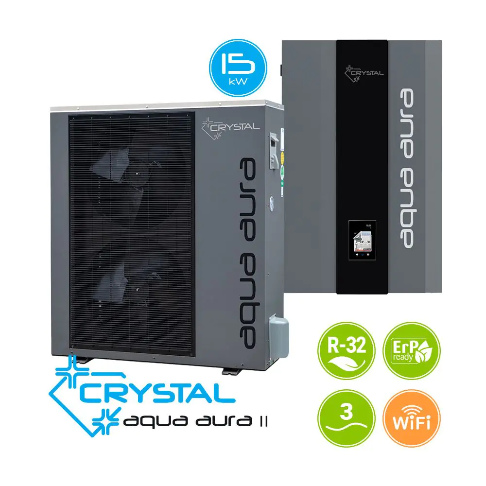 Инверторна термопомпа въздух-вода Crystal Aqua Aura II 15S, 15 kW, трифазна, (35945872)