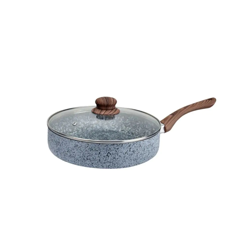 Тиган с капак Oliver Voltz Siena OV51319J28CD, 28 см, Дълбок, Мраморно покритие, Индукция, Сив, (35944201)