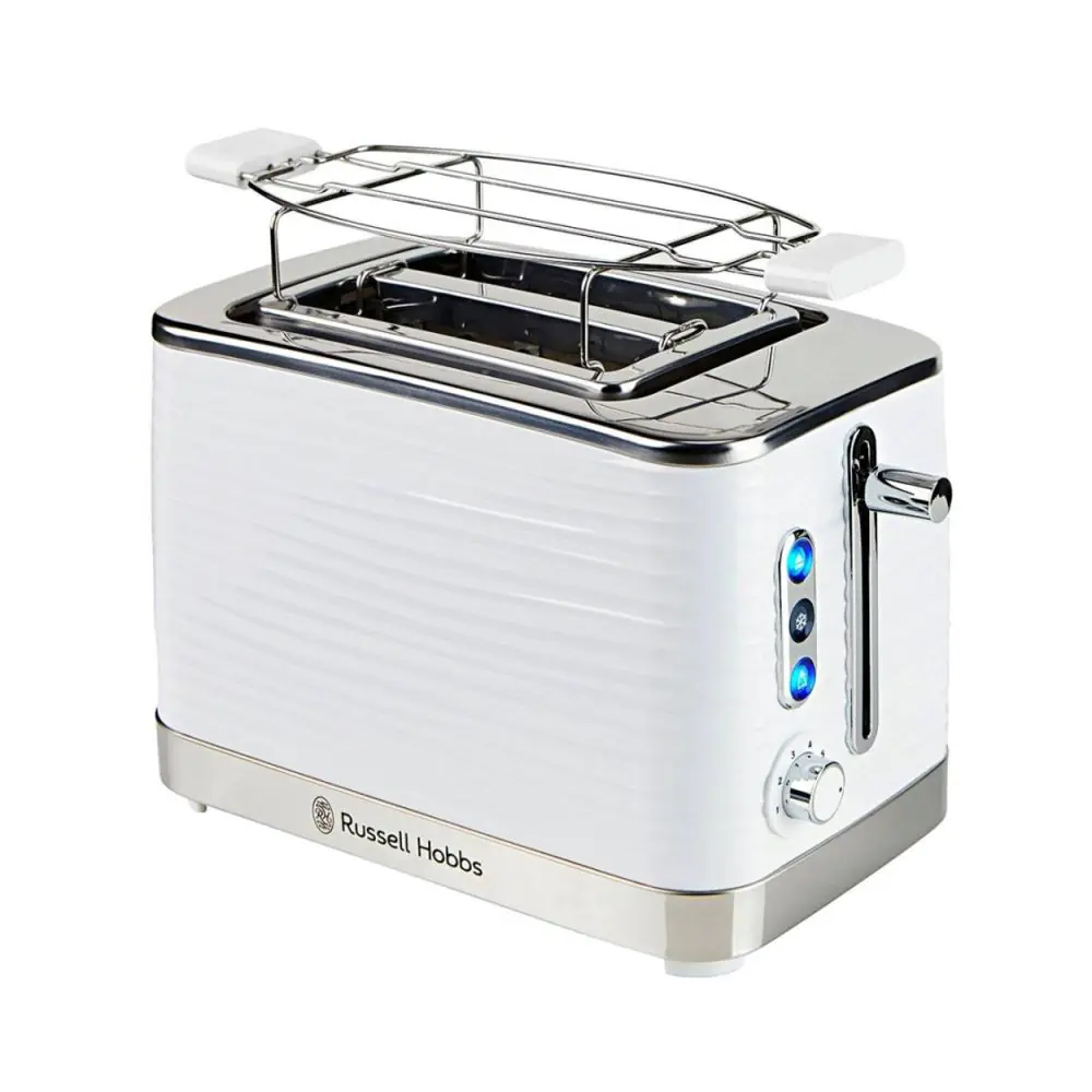 Тостер за хляб Russell Hobbs Inspire 24370-56, 1050W, 2 филии, 6 нива, Поставка за притопляне, Бял, (16993)