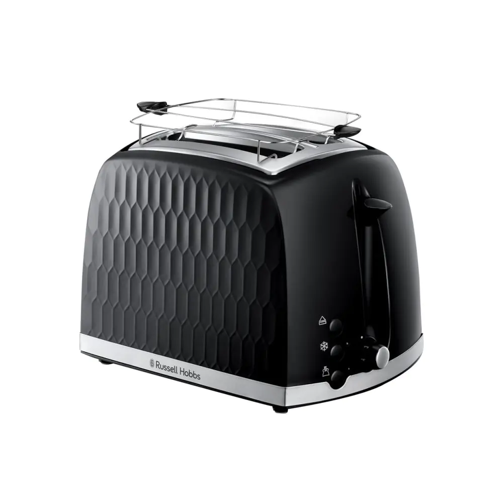 Тостер за хляб Russell Hobbs 26061-56, 850W, 2 филийки, Високо повдигане, Широки отвори, Размразяване, Черен, (35922477)