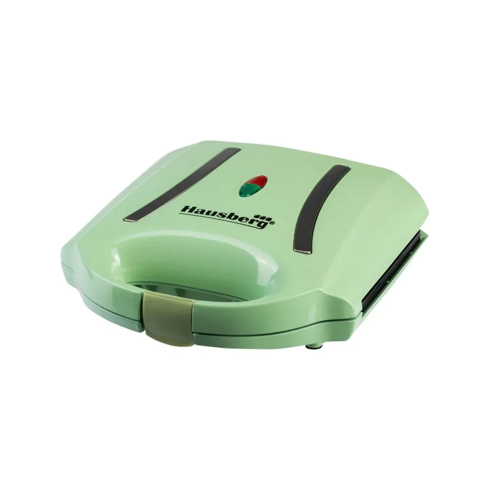 Тостер за сандвичи Hausberg HB-3535VR, 800 W, Грил плочи, Зелен, (99HB3535VR)