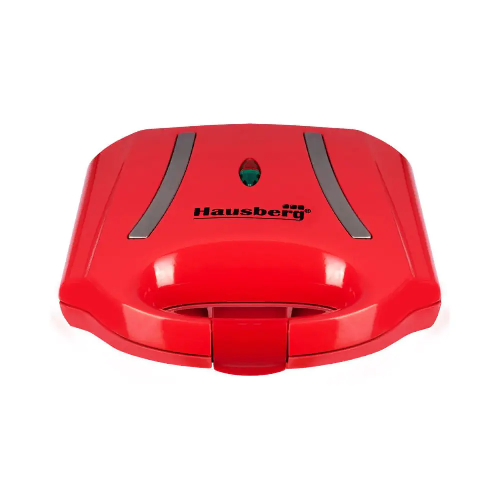 Тостер за сандвичи Hausberg HB-3535RS, 800 W, Грил плочи, Червен, (99HB3535RS)