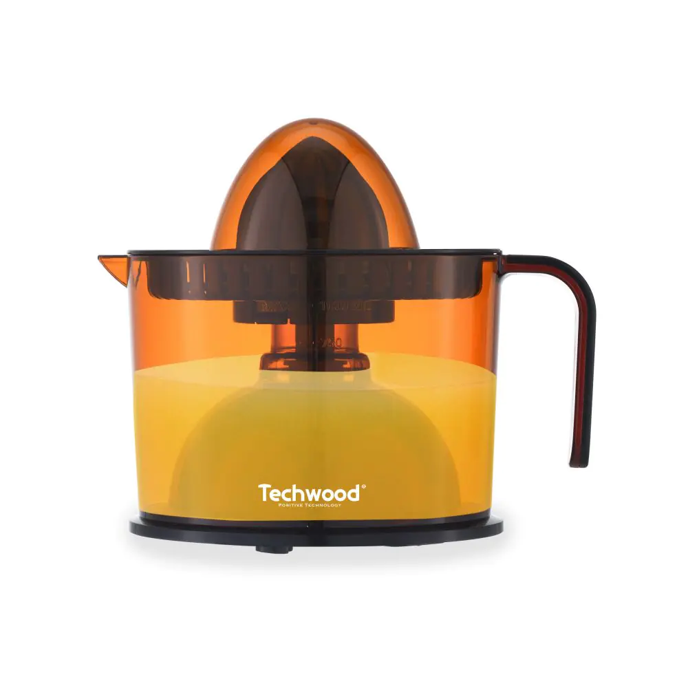 Цитрус преса Techwood TPF-56, 40W, 1 л, Стартиране чрез натискане, 2 конуса, Черен/Оранжев, (35922850)