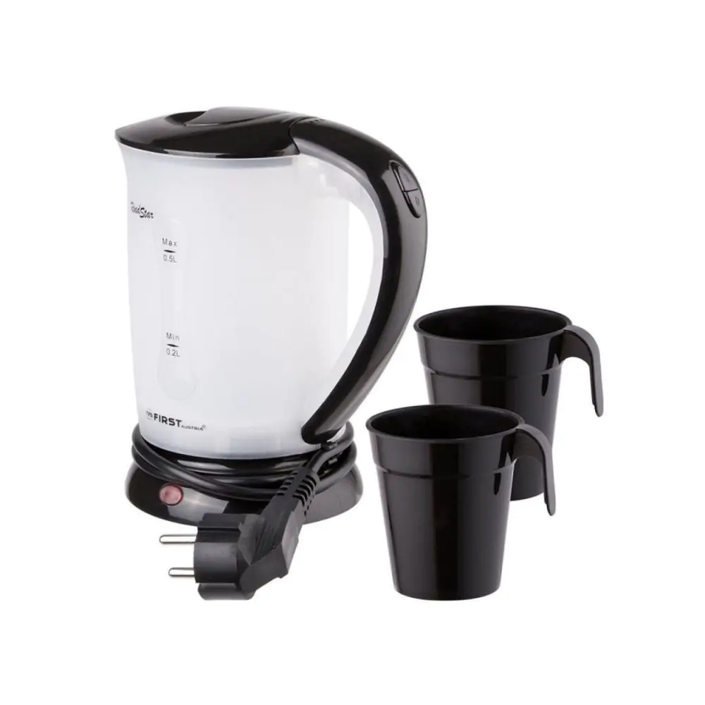 Туристическа кана First Austria FA-5425-2, 2 чаши, 600W, 500 ml, Черен, (999FA54252)