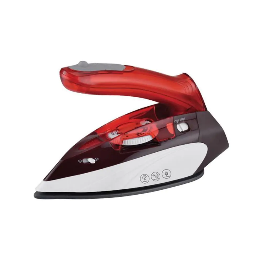 Туристическа ютия Hausberg HB-7810RS, 1000W, 75 ml, Струя пара, Сухо гладене, Червен/бял, (99HB7810RS)