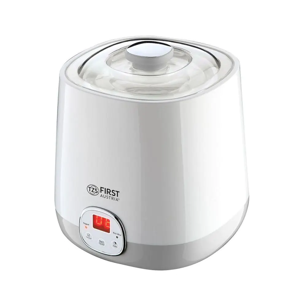 Уред за кисело мляко First Austria FA-5120-1, 1 л, 20W, 1 чаша, LCD дисплей, Таймер, Бял, (20547)