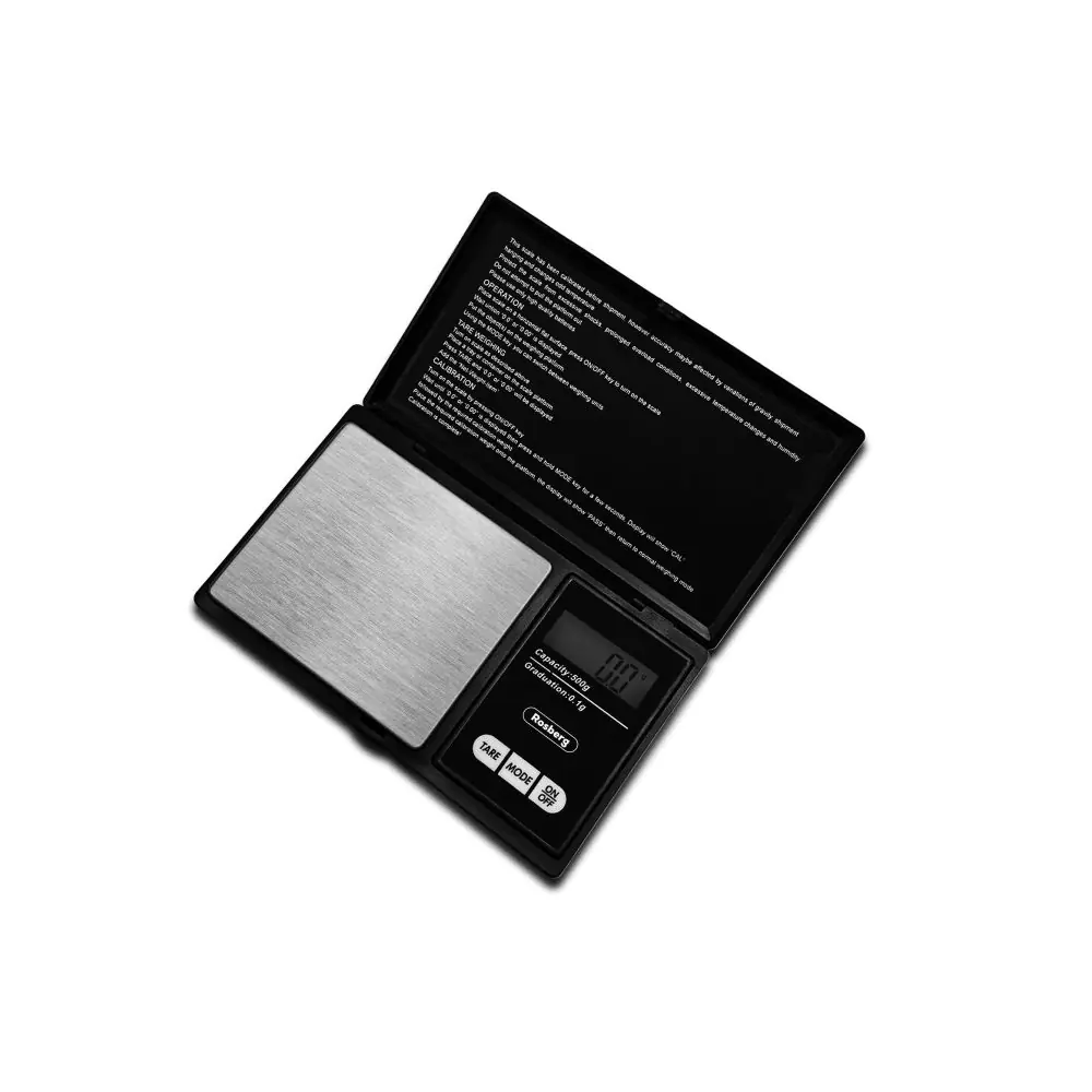 Везна за бижута Rosberg R51651N, До 500 г, Деление-0.1 г, Дигитална, LCD, 2xAAA, Черен, (19200)