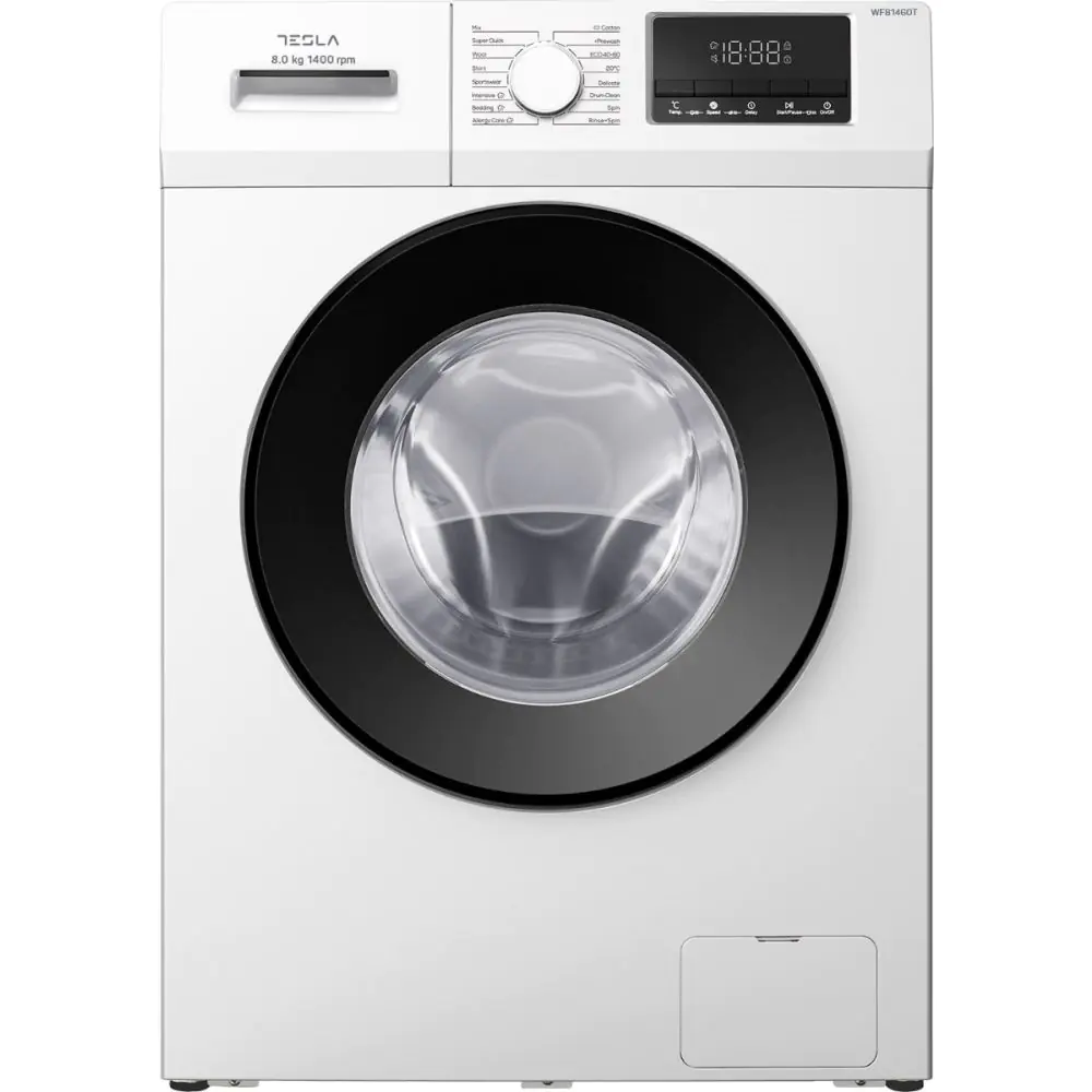 Пералня машина Tesla WF81460T, 8 кг, 1400 об./мин., Инверторен мотор, Функция с пара, Бял, (35930903)