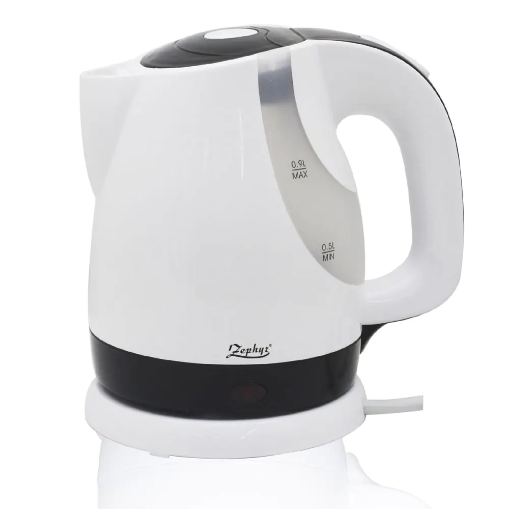 Ел. кана ZEPHYR ZP 1230 CY, 1300W, 0.9 литра, Безжична, Бялa/ Черна