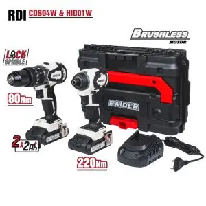 Бормашина & Винтоверт безчеткови RDI-CDB04W&HID01W 2x2AhCase, (35930798)