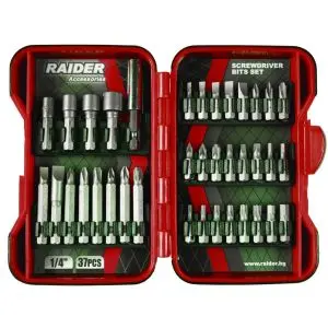 Накрайници 1/4" 37 бр. к-т RAIDER, (35925632)