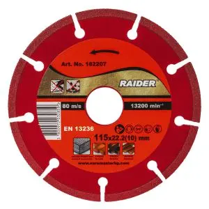 Диск диамантен DRY 115x22.2mm 10mm RAIDER PRO RDP-DD28, (35930217)