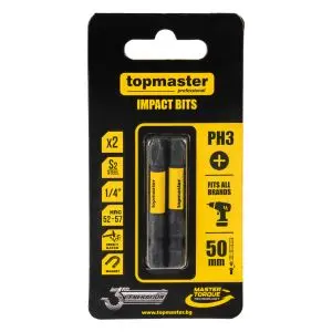Накрайници ударни 50мм PH3, 2 бр. Topmaster Professional, (35930179)