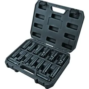 Вложки ударни удължени 1/2"Dr сет 15бр 10-32mm Cr-Mo Topmaster Professional, (35927612)