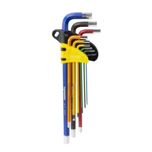 Шестограми цветни 1.5-10mm к-т 9бр дълги CR-V Topmaster Professional, (35929512)