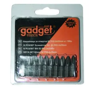 Накрайници за отвертка S2 PH2x25mm к-т 10бр. GADGET, (35928151)