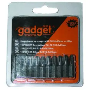 Накрайници за отвертка S2 PH3x25mm к-т 10бр. GADGET, (35928152)