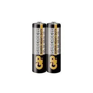 Цинк карбонова батерия GP SUPERCELL, 15PL-S2, R6, 2 бр. в опаковка / shrink, 1.5V, (35933885)