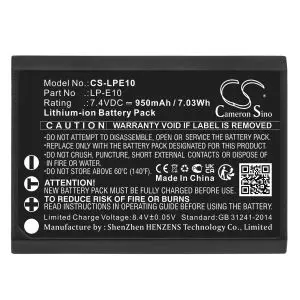 Батерия за апарат CANON LPE10 LiIon 7.4V 950mAh Cameron Sino, (35938122)