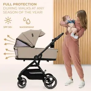 Kinderkraft YOXI бебешка количка 3в1 SAND BEIGE, (35945675)