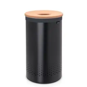 Кош за пране Brabantia 60L, Matt Black, корков капак, (35941527)