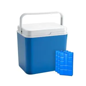 Комплект Хладилна кутия Atlantic 30L, пасивна, синя и охладители 3 броя, 400gr, (35942062)