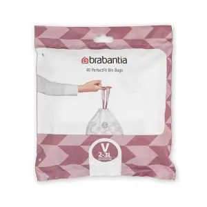 Торба за кош Brabantia PerfectFit NewIcon размер V, 3L, 40 броя, пакет, (35942412)