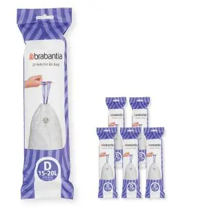 Торба за кош Brabantia PerfectFit Sort&Go/Built-In размер D, 15-20L, 120 броя, кутия, (35942451)