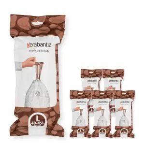 Торба за кош Brabantia PerfectFit FlatBack+/Touch размер L, 40-45L, 120 броя, кутия, (35942457)
