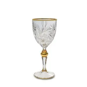 Чаша за вино Bohemia 1845 Pinwheel Matt Cut and Gold 260ml, 6 броя, (35948544)