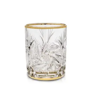 Чаша за уиски Bohemia 1845 Pinwheel Matt Cut and Gold 360ml, 6 броя, (35946777)