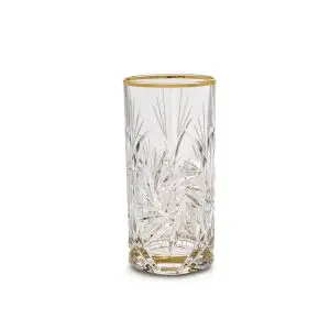 Чаша за вода Bohemia 1845 Pinwheel Matt Cut and Gold 370ml, 6 броя, (35946778)
