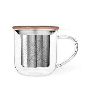 Чаша за чай с цедка VIVA Minima 400ml, кафяво капаче за запарка, (35942943)