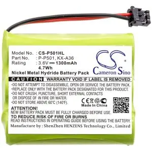Батерия за телефон 3* АА 3.6V NiMH 1300mAh GPT392 KX-A36 Cameron Sino, (35938192)