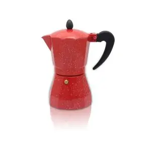 Кубинска кафеварка ZEPHYR Red Passion ZP 1173 N6, 6 чаши, 360 мл, Предпазен клапан, Червен мрамор, (18452)