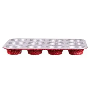 Форма за мъфини и кексчета ZEPHYR Red Passion ZP 1223 EG, 12 мъфина, Мраморно покритие, Червен, (18737)