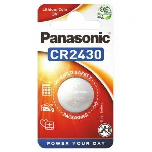 Бутонна батерия литиева PANASONIC CR2430, 3V,  1 бр. в блистер, цена за 1 бр., (35936627)