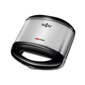 Тостер скара за сандвичи SAPIR SP 1442 AL, 750W, За 2 филийки, Грил плочи, Черен/инокс, (18307)