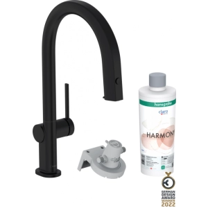Смесител за кухня Hansgrohe Aqittura M91-H210, matt black, pull-out, sBox, (21995)